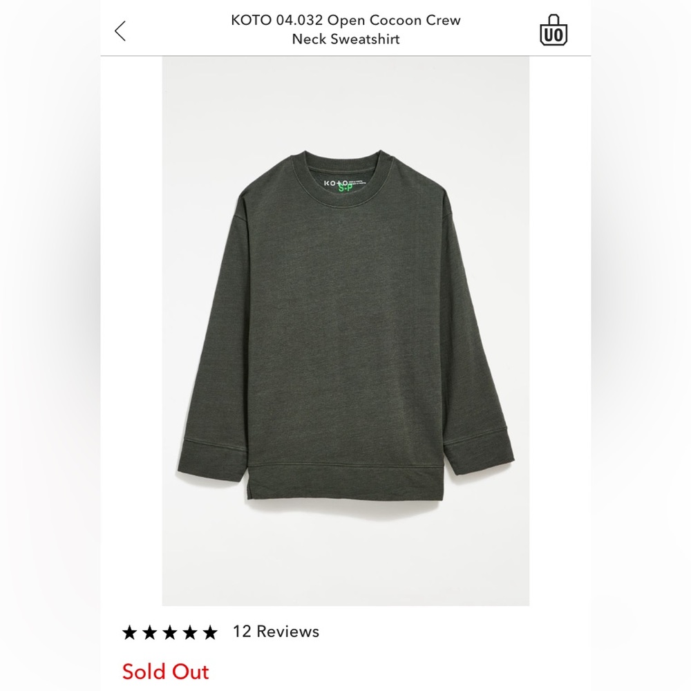 Urban Outfitters KOTO oversized crewneck sweatshirt with detail